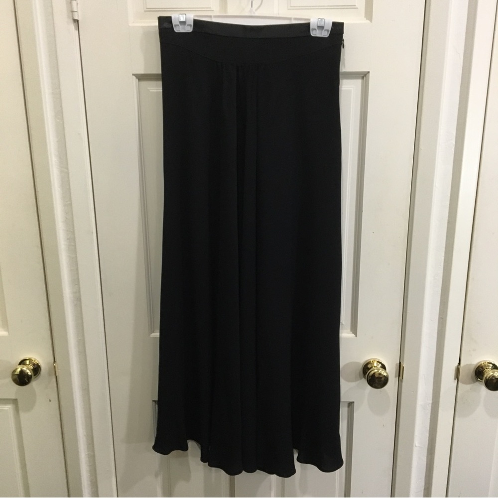 Black maxi skirt with satin waistband